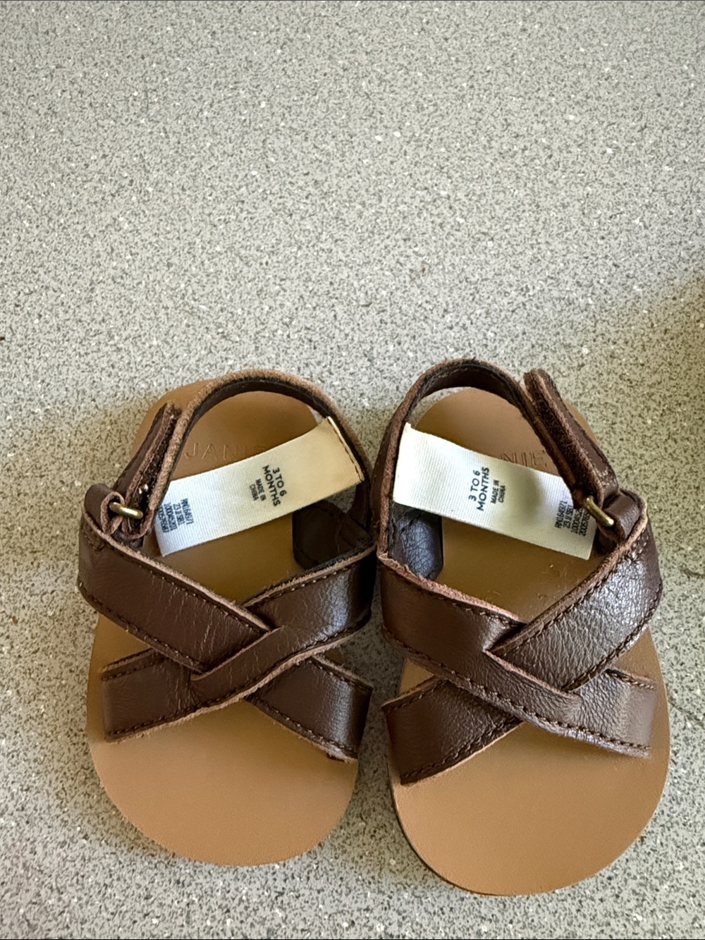 Janie and Jack Brown Crisscross Baby Sandals 3-6 months